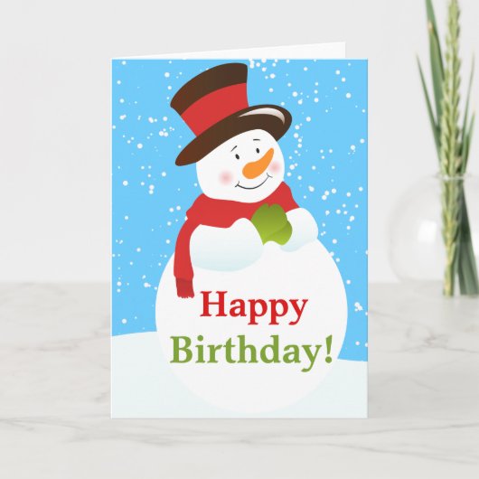 Snowman Winter Wonderland Birthday Wenskaart Kaart (Voorkant)