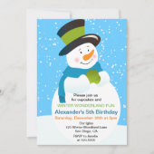 Snowman Winter Wonderland Boy Birthday Uitnodiging (Voorkant)