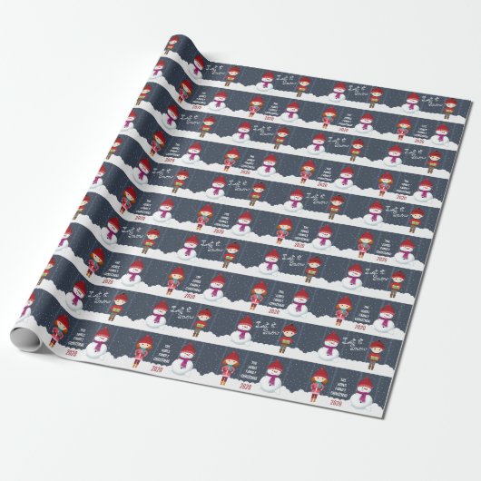 Snowman Winter Wonderland Cadeaupapier (Uitgerold)