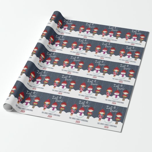 Snowman Winter Wonderland Cadeaupapier (Uitgerold)