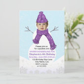 Snowman Winter Wonderland Foto van Birthday Custom Kaart (Staand voorkant)