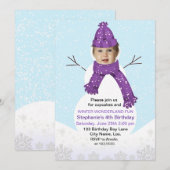 Snowman Winter Wonderland Foto van Birthday Custom Kaart (Voorkant / Achterkant)