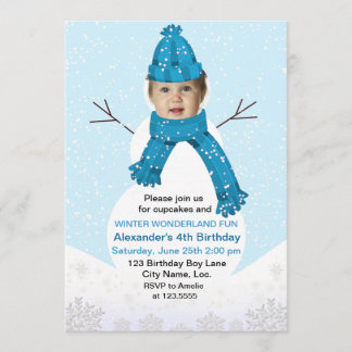 Snowman Winter Wonderland Foto van Birthday Custom Kaart