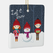 Snowman Winter Wonderland Keramisch Ornament (Rechts)