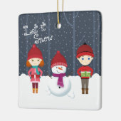 Snowman Winter Wonderland Keramisch Ornament (Links)
