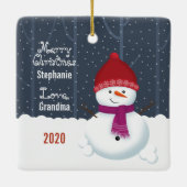 Snowman Winter Wonderland Keramisch Ornament (Achterkant)