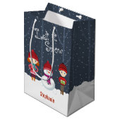 Snowman Winter Wonderland Medium Cadeauzakje (Voorkant Gekanteld)