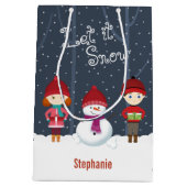 Snowman Winter Wonderland Medium Cadeauzakje (Achterkant)