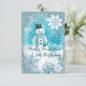 Snowman Winter Wonderland Party Uitnodigingen (Staand voorkant)