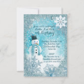 Snowman Winter Wonderland Party Uitnodigingen (Achterkant)