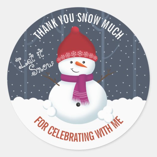 Snowman Winter Wonderland Ronde Sticker (Voorkant)