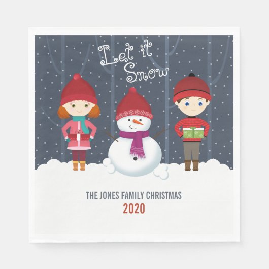Snowman Winter Wonderland Servetten (Voorkant)