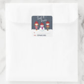 Snowman Winter Wonderland Vierkante Sticker (Tas)