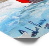 Snowman winterscène folkschildertrein poster (Hoek)