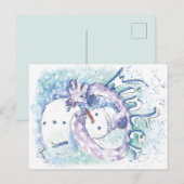 Snowman Winterseizoen — postkaart (Voorkant / Achterkant)