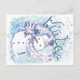 Snowman Winterseizoen — postkaart