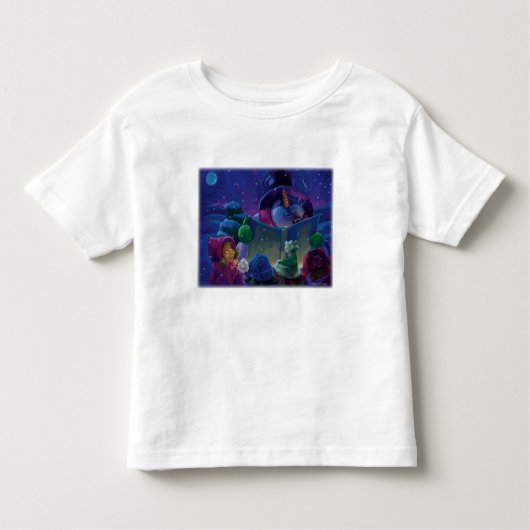 Snowman Wintertime Kunst lezen Kinder Shirts (Voorkant)
