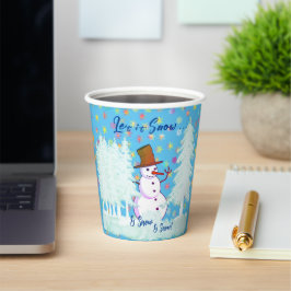 Snowman Wintertime Party Dinner Holiday Paper Cups Papieren Bekers