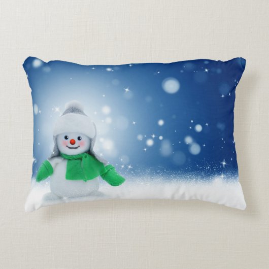 Snowman Wishes Decoratief Kussen (Voorkant)
