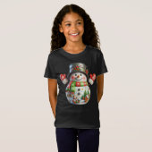 Snowman with Bucket on Head, Christmas, Author Na T-shirt (Voorkant volledig)