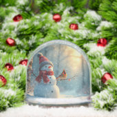 Snowman with Cardinal Merry Christmas Sneeuwbol (Kerstmis)