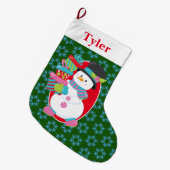 Snowman With Christmas Presents Grote Kerstsok (Voorkant (Hangend))