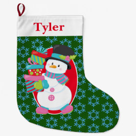 Snowman With Christmas Presents Grote Kerstsok