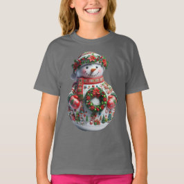  Snowman with Christmas Wreath, Christmas, Author  T-shirt