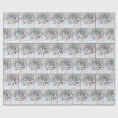 Snowman With Christmas Wreath for a Deer Cadeaupapier (Vlak)