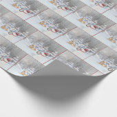 Snowman With Christmas Wreath for a Deer Cadeaupapier (Hoek)