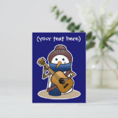 Snowman with Guitar Briefkaart (Staand voorkant)
