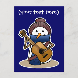 Snowman with Guitar Briefkaart