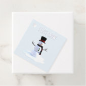 Snowman with hat and scarf. I Love Snow Bedankjes Labels (In situ)