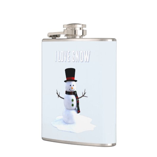 Snowman with hat and scarf. I Love Snow Heupfles (Links)