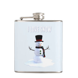 Snowman with hat and scarf. I Love Snow Heupfles