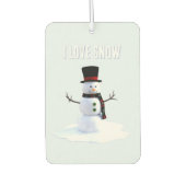 Snowman with hat and scarf. I Love Snow Luchtverfrisser (Voorkant)