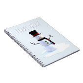 Snowman with hat and scarf. I Love Snow Notitieboek (Rechterzijde)