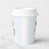 Snowman with hat and scarf. I Love Snow Papieren Bekers (Rechts)