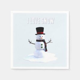 Snowman with hat and scarf. I Love Snow Servet