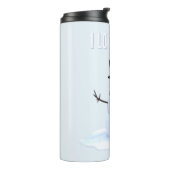 Snowman with hat and scarf. I Love Snow Thermosbeker (Gedraaid links)