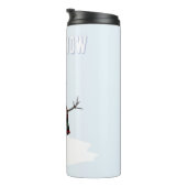 Snowman with hat and scarf. I Love Snow Thermosbeker (Geroteerd rechts)