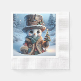  Snowman with New Year Tree, Christmas, Author Nat Servet