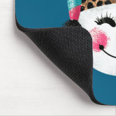 Snowman With Santa Hat And Leopard Pattern Muismat (Hoek)