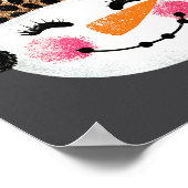 Snowman With Santa Hat And Leopard Pattern  Poster (Hoek)