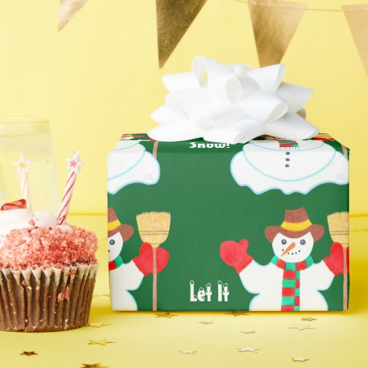 Snowman With Text Cadeaupapier (Verjaardagsfeest)