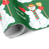 Snowman With Text Cadeaupapier (Rol Hoek)