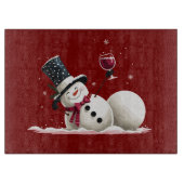 Snowman With Wine Christmas Gift Xmas Holiday  Snijplank (Voorkant)