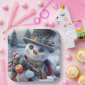 Snowman with Winter Bouquet, Christmas, Author Na Papieren Bordje (Feest)