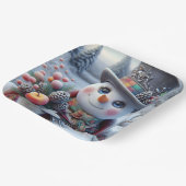 Snowman with Winter Bouquet, Christmas, Author Na Papieren Bordje (Gebogen)