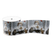 Snowman With Winter Woodland Critters Grosgrain Lint (Spoel)